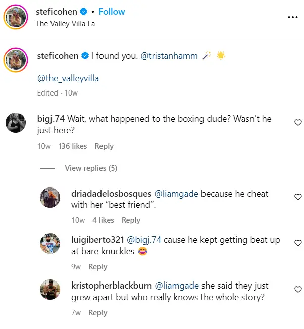 comments on Stefi Cohen's Instagram Post