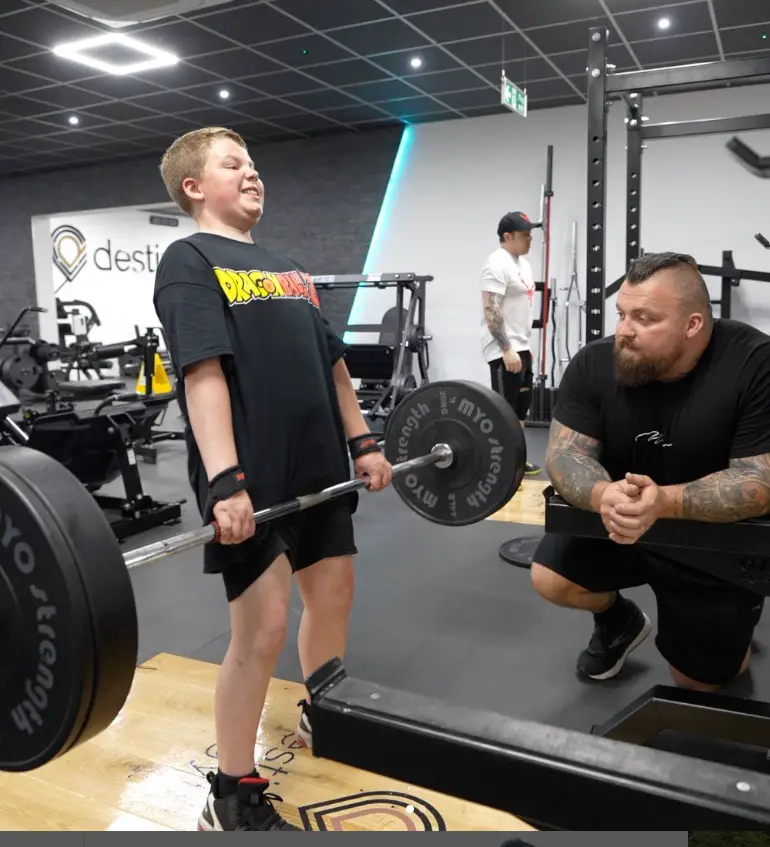 Maximus Hall, along with his father Eddie Hall, engaged on training ( Source: Eddie Hall's Instagram)