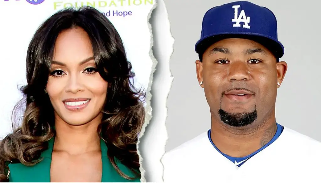 Carl Crawford with his ex-wife Evelyn Lozada ( Source: Us weekly)