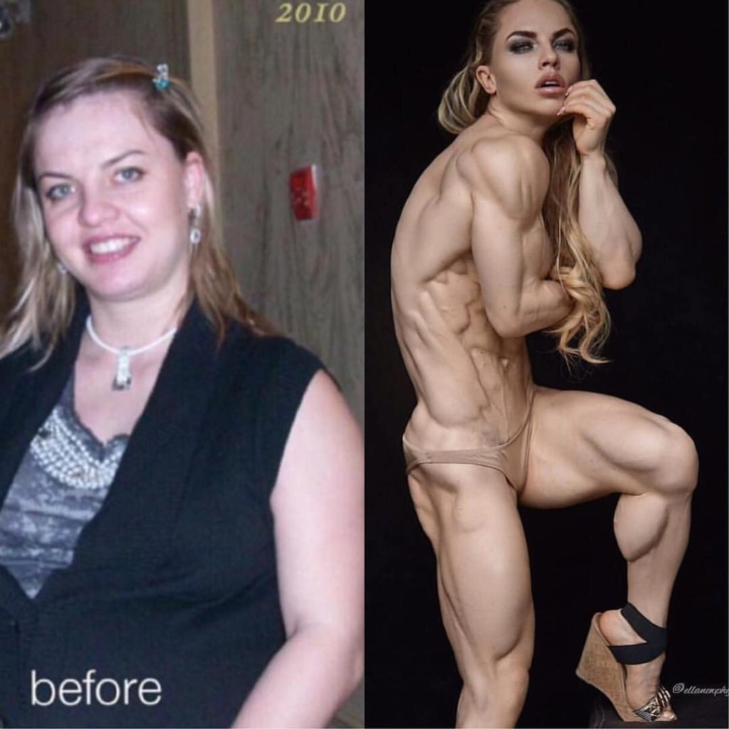 Eleonora Dobrinina before and after workout