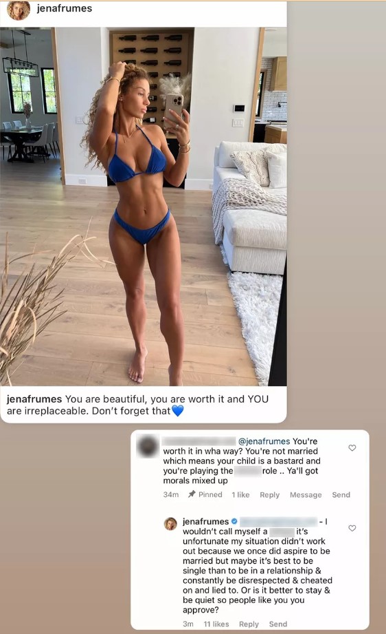 Jena Frumes reply to her hater
