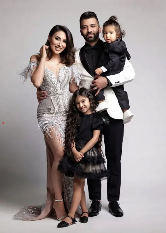 Khushal Aqmal with his wife Tamanna Roashan and their children