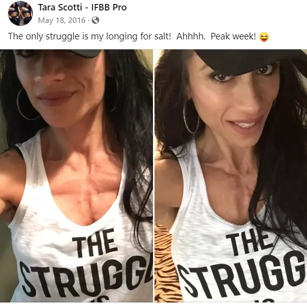 Fitness influencer Tara Scotti cuts out her salt before any show (Source: Facebook)