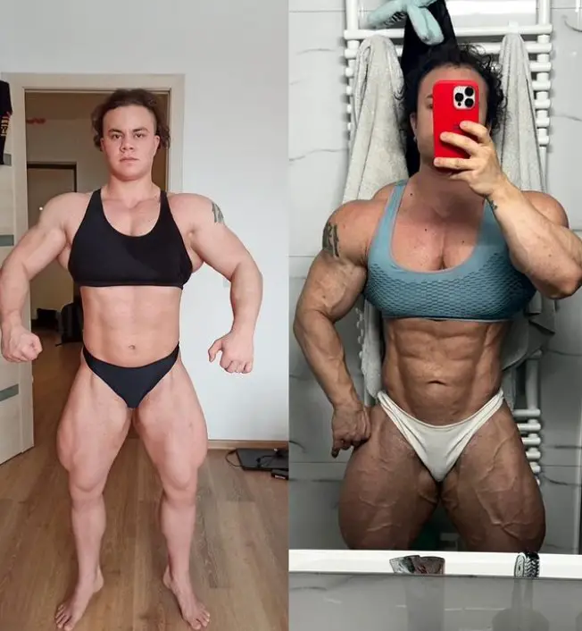 Anastasia Korableva before and after (Source: Instagram)