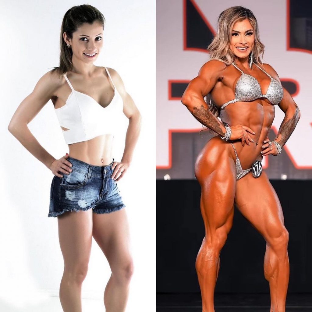 Giselle Machado before and after workout