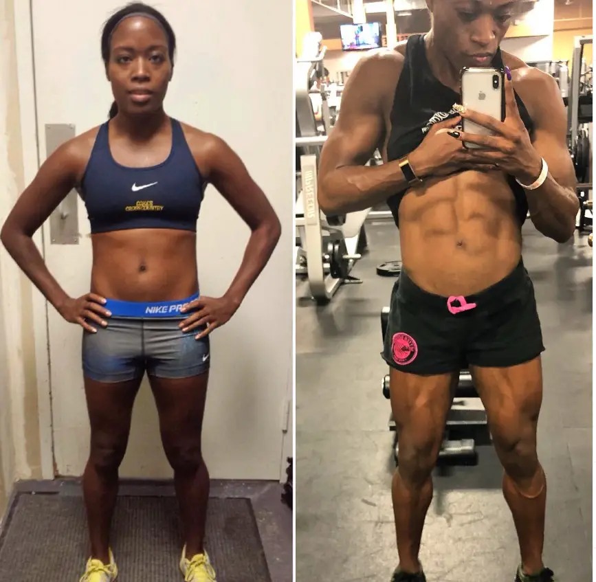 Bodybuilder Kendyl Nicole before and after (Source: Instagram)