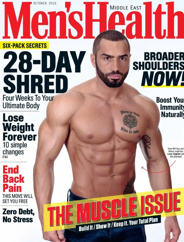 Lazar Angelov on Men's Health Middle East Magazine Cover