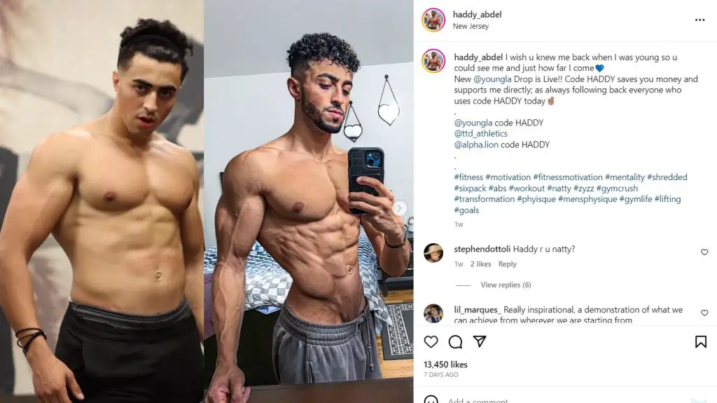 Haddy Abdel, five years transformations, before and after (Source: Instagram)