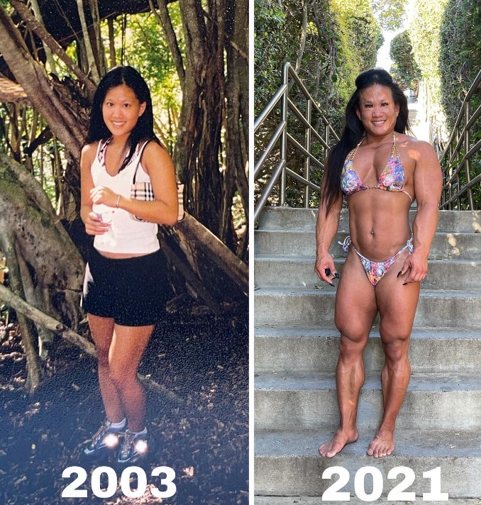 Helen Davis Before and After 21 years of Workout