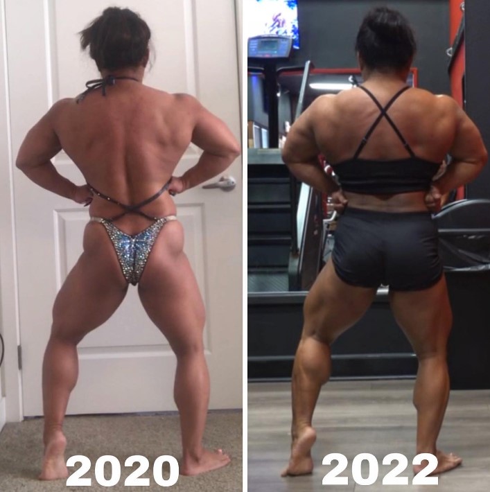 Helen Davis before and after 2 years of Workout