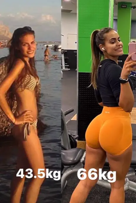Chiara Pugliesi before and after (Source: Instagram)