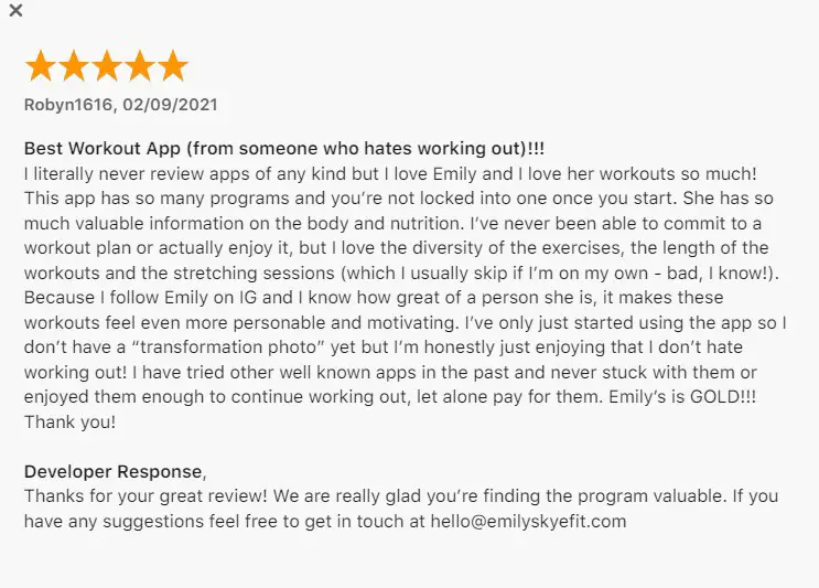 Emily Skyfit App Review (Source = emily skyfit app)