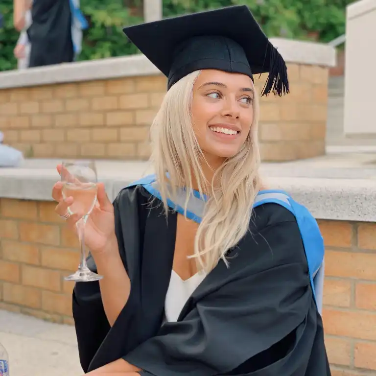 Caspar's girlfriend, Ambar, graduated from the University of Exeter