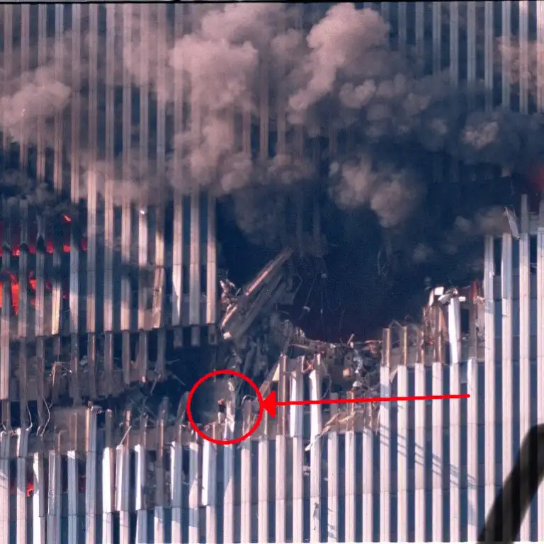 Mrs. Cintron waving her hand from the impact hole at the World Trade Center amid the 9/11 attack