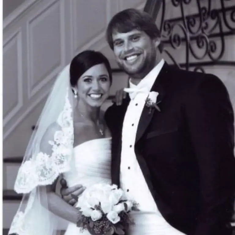 A wedding throwback picture of Katie and her beau, Wesley