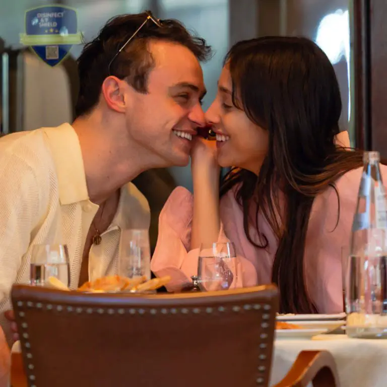 Thomas and Yasmin during their first PDA in New York City in March 2021