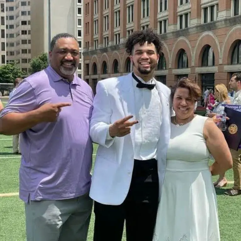 Caleb Williams with his father and mother