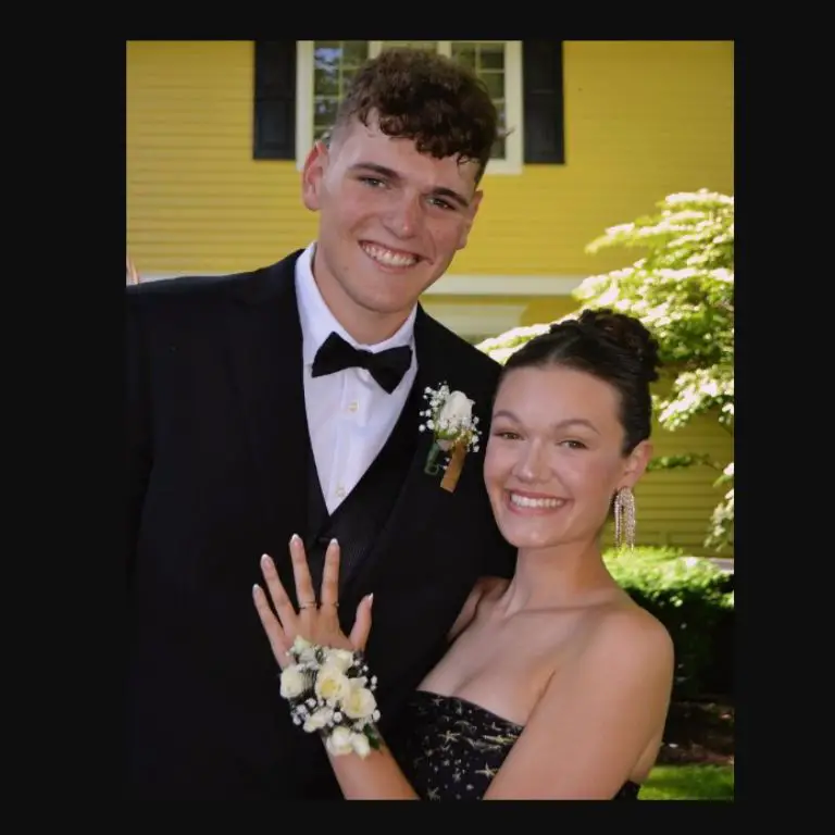 Donovan Clingan and his girlfriend, Maddie, at their prom party