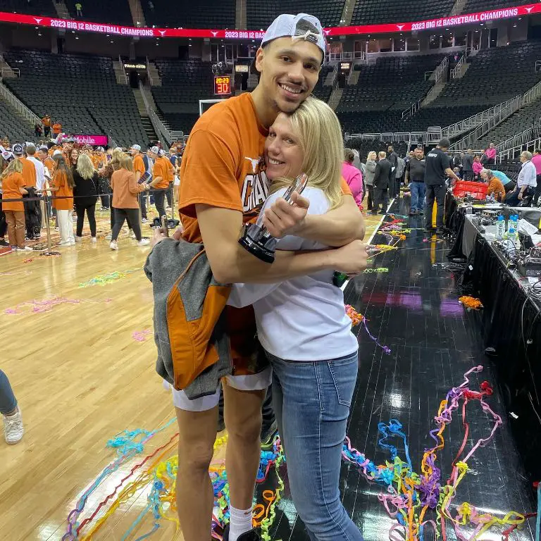 Basketball player Dylan Disu with his biological mother, Michelle Anderson