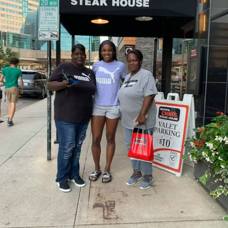 Jackie Young with her mother (left) and aunt